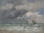 Eugene Louis Boudin Voiliers devant Trouville oil painting artist